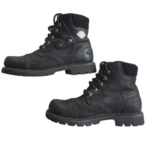 Harley Davidson Boots Motorcycle Riding Mens 7 Leather Lace Up Biker Vintage - Picture 1 of 14